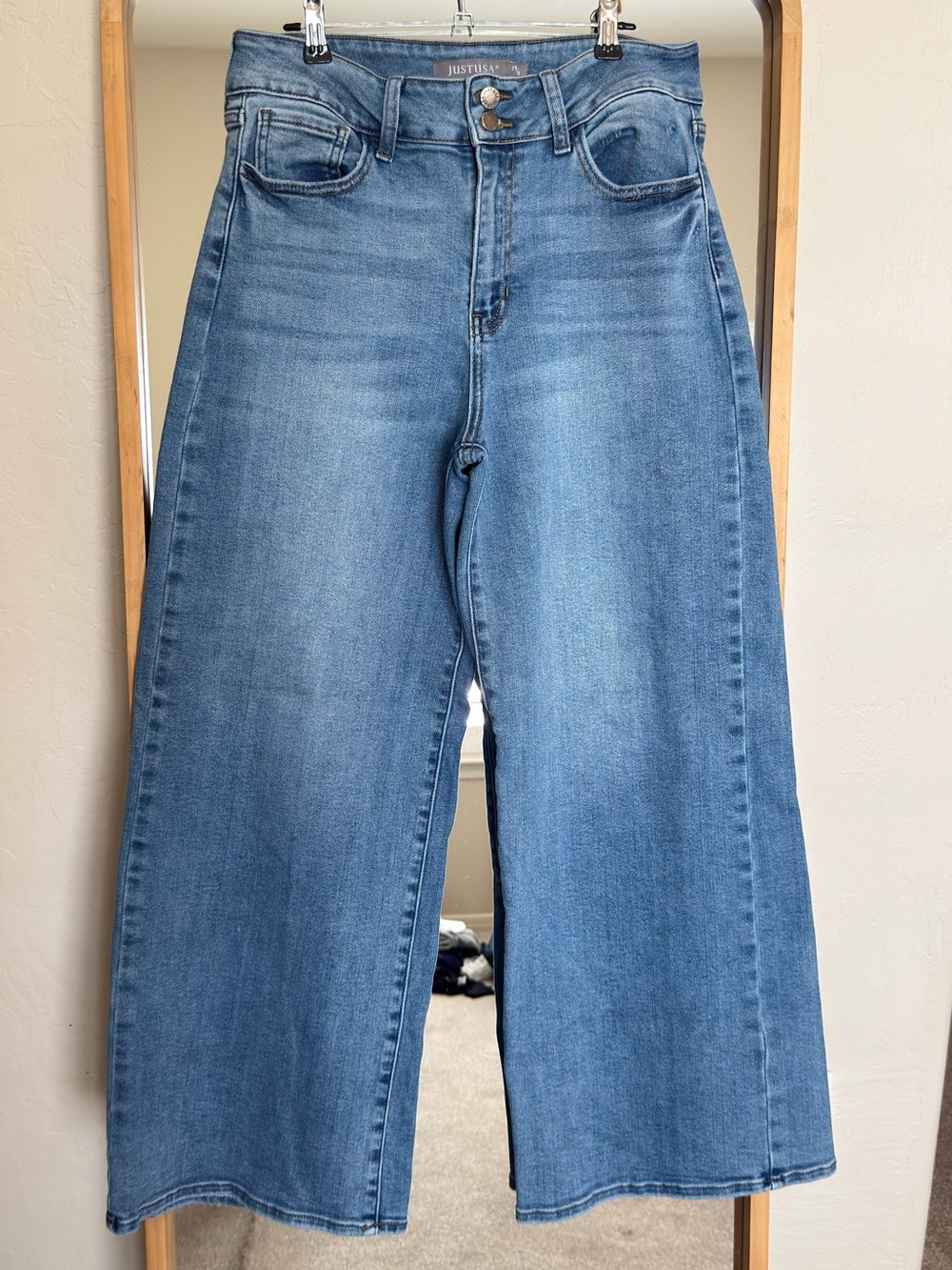 Just USA Light Blue High-Rise Wide Leg Jeans